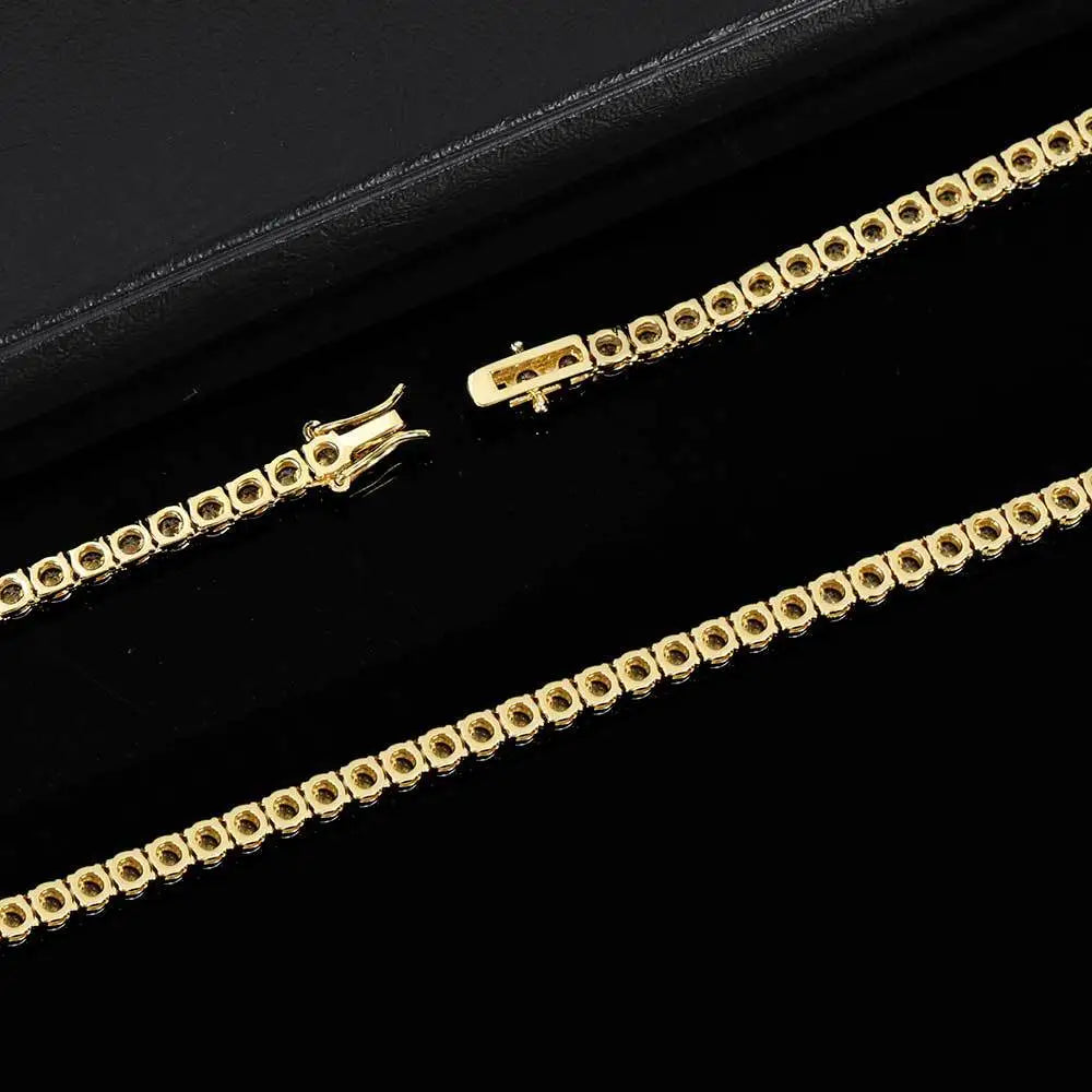 Crown DC Tennis Chain | 3mm Gold