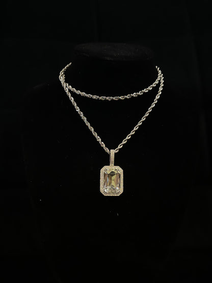 silver rope chain + pendant