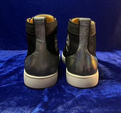 Christian Louboutin Men’s High Top Trainers - Black/Chameleon Spikes 39 + FREE MYSTERY BOX